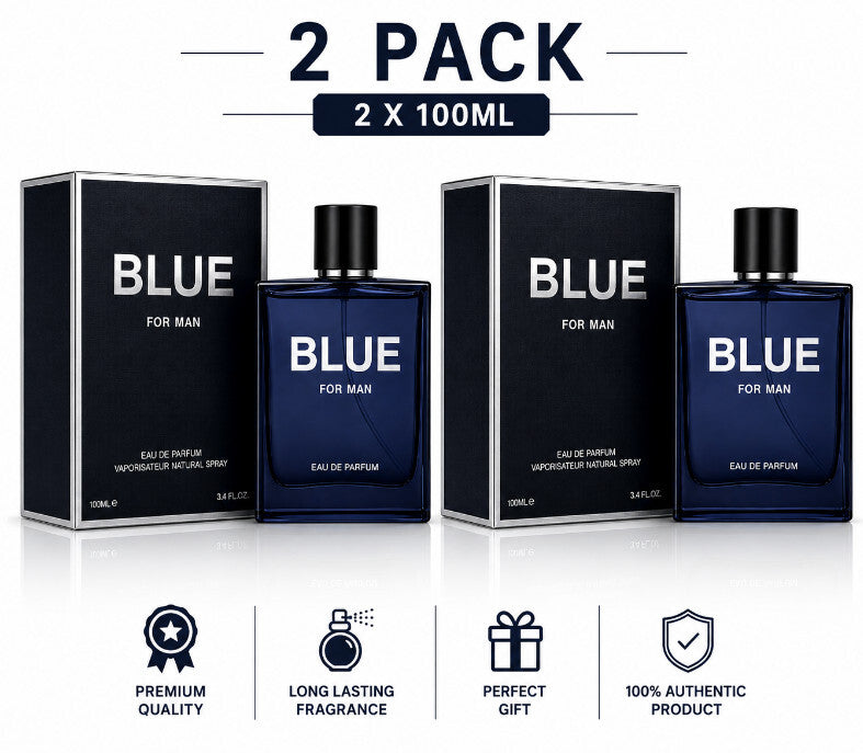 2 Pack Blue For Men Perfume 100ml Eau De Parfum Fragrance Spray