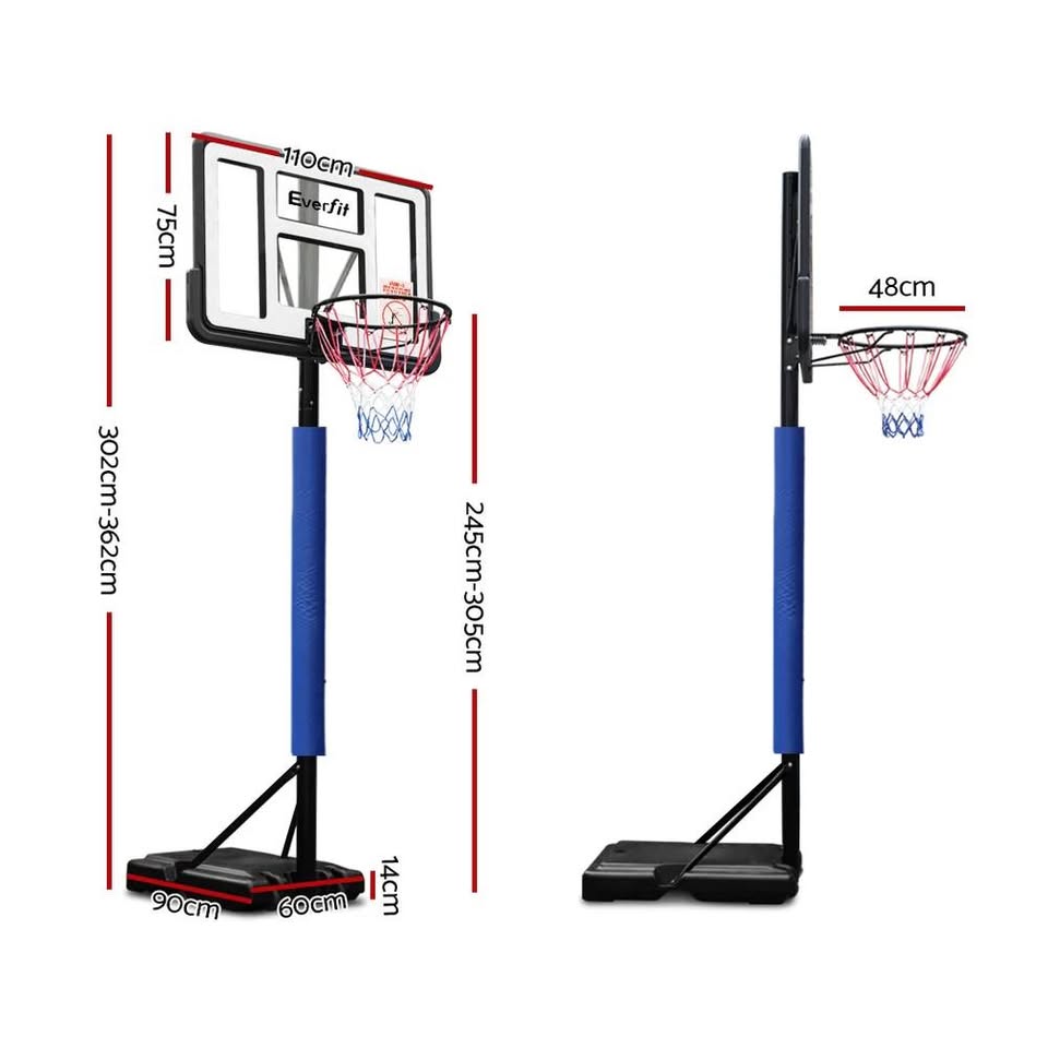 Basketball Hoop & Stand - Portable 305cm