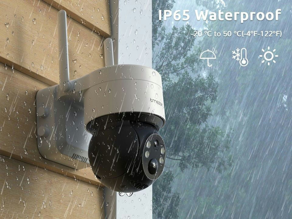 2 Pack Wireless Solar/Battery Security Camera Outdoor WiFi CCTV 360° PTZ 1080P