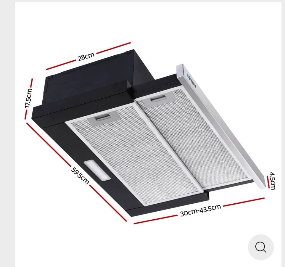 Slide out range hood