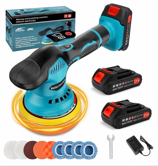 Cordless Car Buffer & Polisher Kit (Dual Battery) 21V