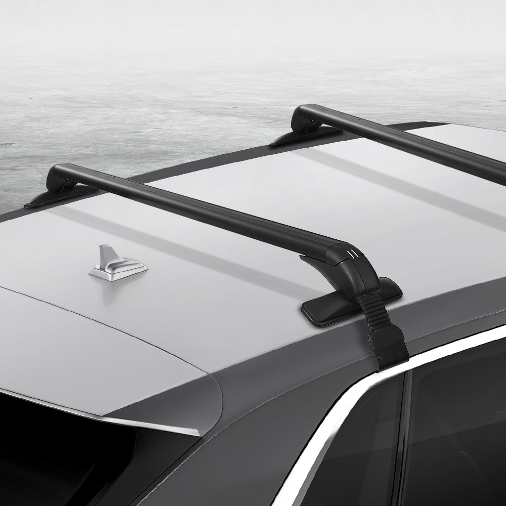Lockable Aluminium Roof Rack Cross Bars, 90cm (Black)