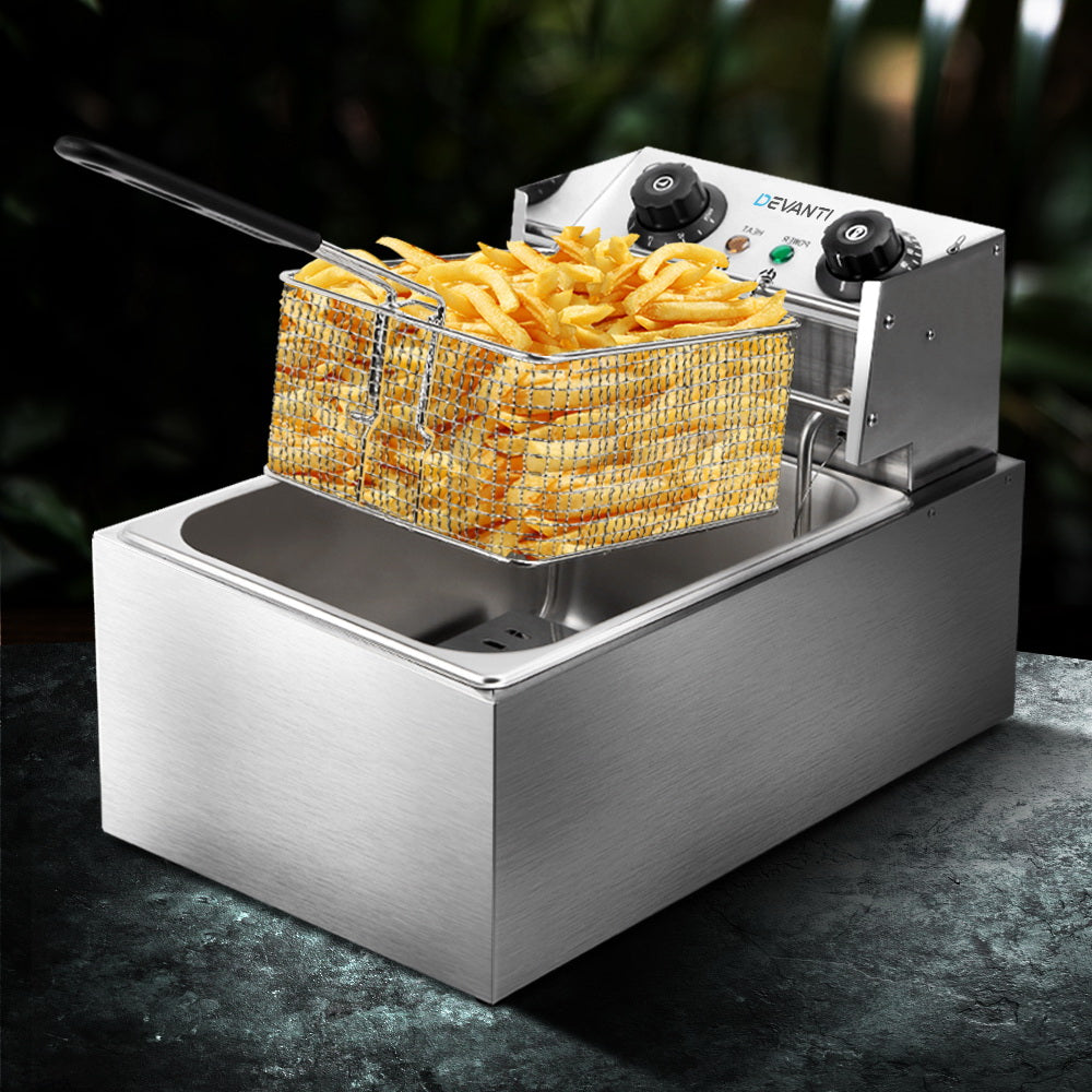 10L Commercial Electric Deep Fryer, Single Basket 2200W