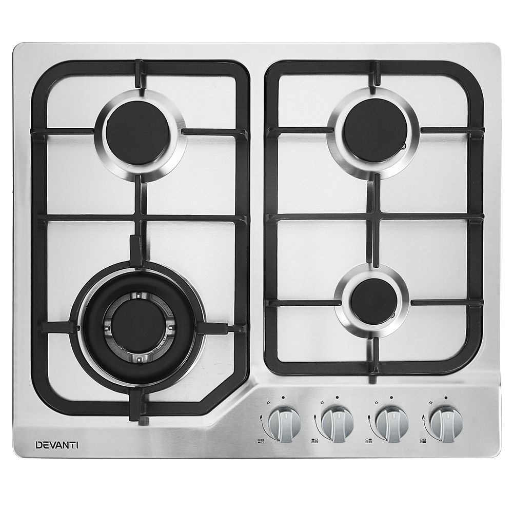 60cm 4 Burner Gas Cooktop (Silver)