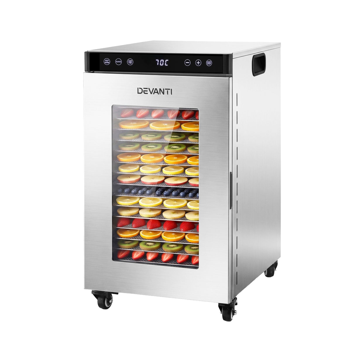16 Tray Stainless Steel Food Dehydrator (Silver)