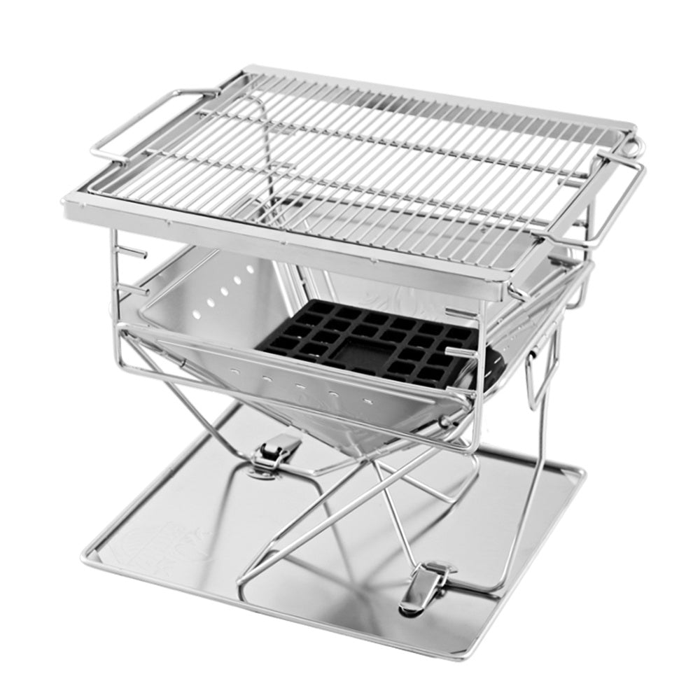 Portable Fire Pit BBQ Grill with Carry Bag (Bridge Style)