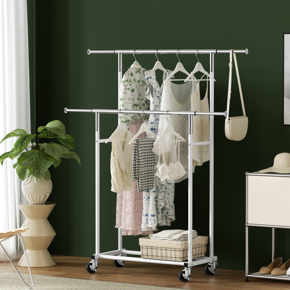 Adjustable Double Rod Clothes Rack Airer