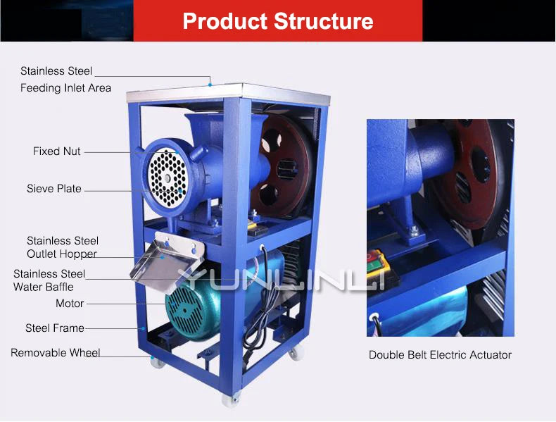 Electric Meat Grinder MachinLarge Meat Slicer Chicken Skeleton 42