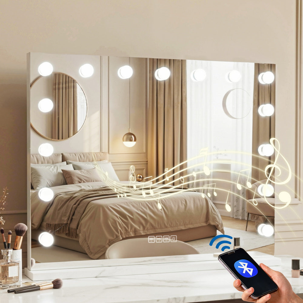 80 x 58cm Bluetooth Hollywood Vanity Mirror with LED Light
