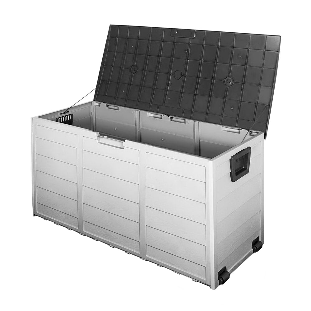 290L Lockable Outdoor Storage Box Organiser (Black)