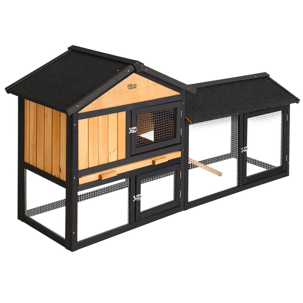 Wooden Chicken Coop & Rabbit Hutch, 165 x 43 x 86cm