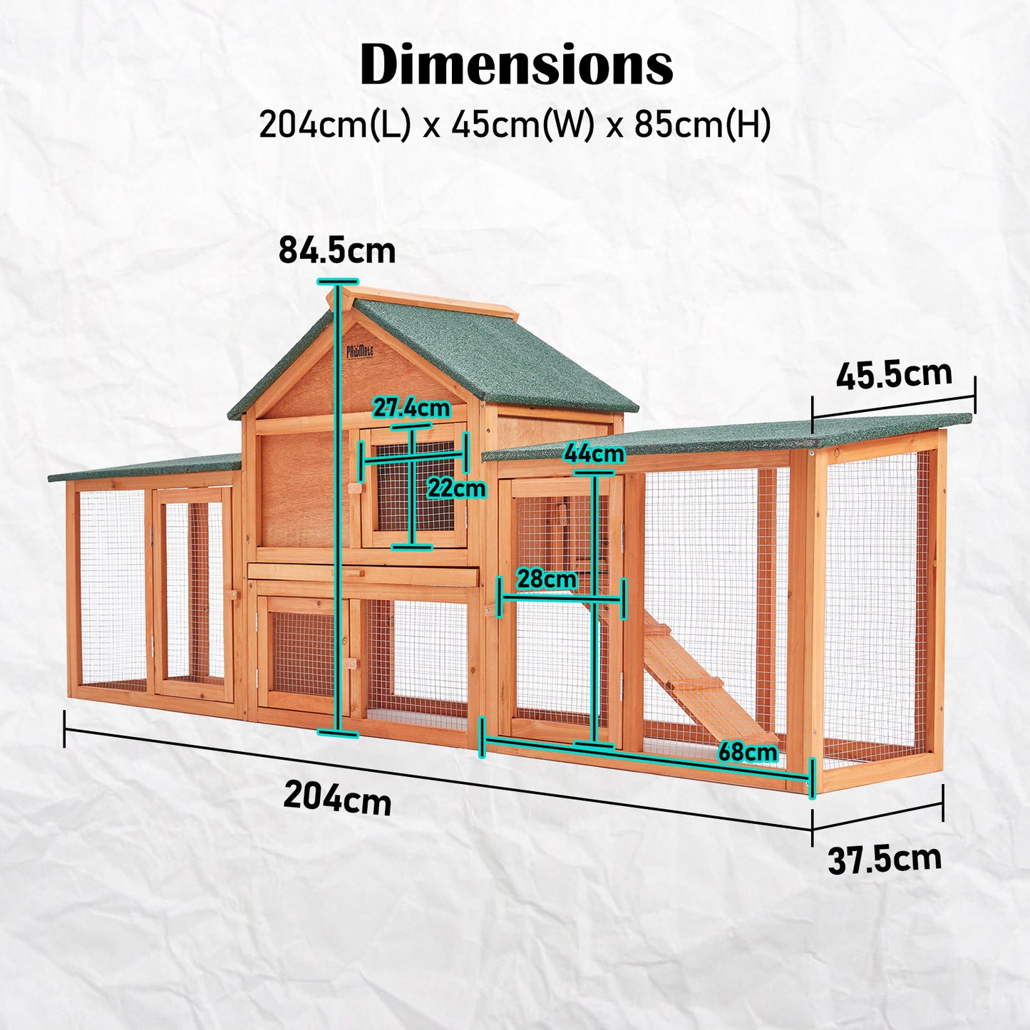 Rabbit Hutch Chicken Coop Run Hen Wooden Cage Large House Metal Outdoor