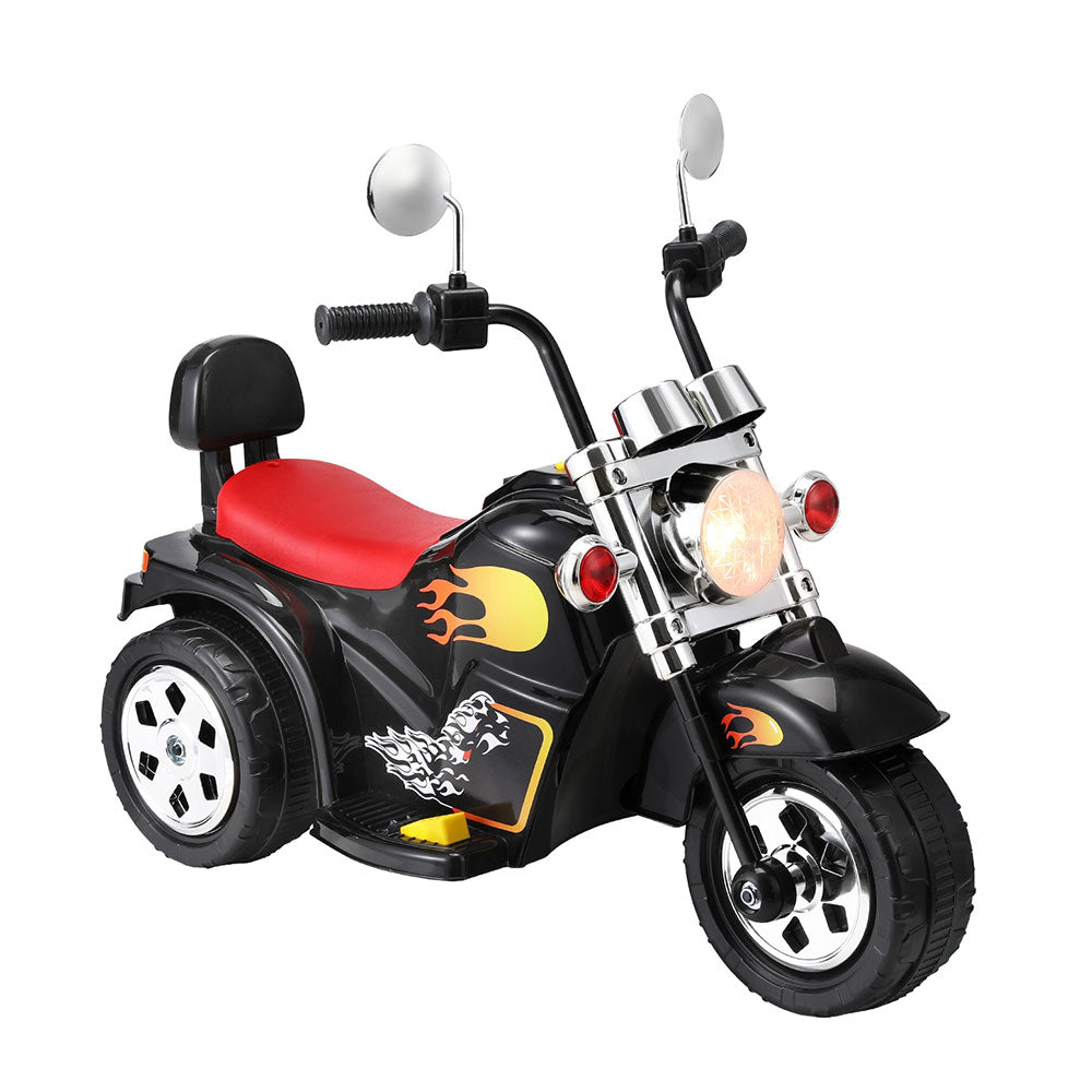 Kids Electric Ride-On Motorbike with Horn & Music (Black)