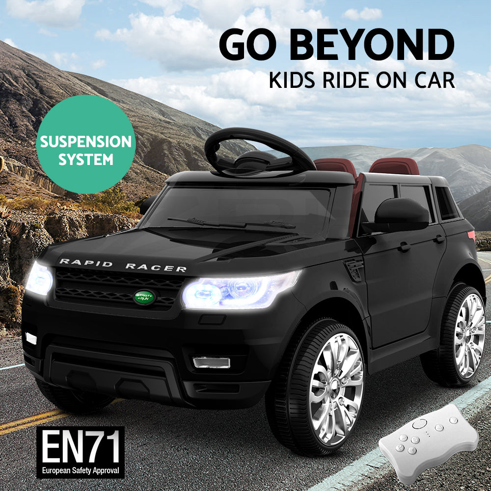 Black Kids Ride On Car Electric Cars Toys Remote Control Childrens 12V Motor