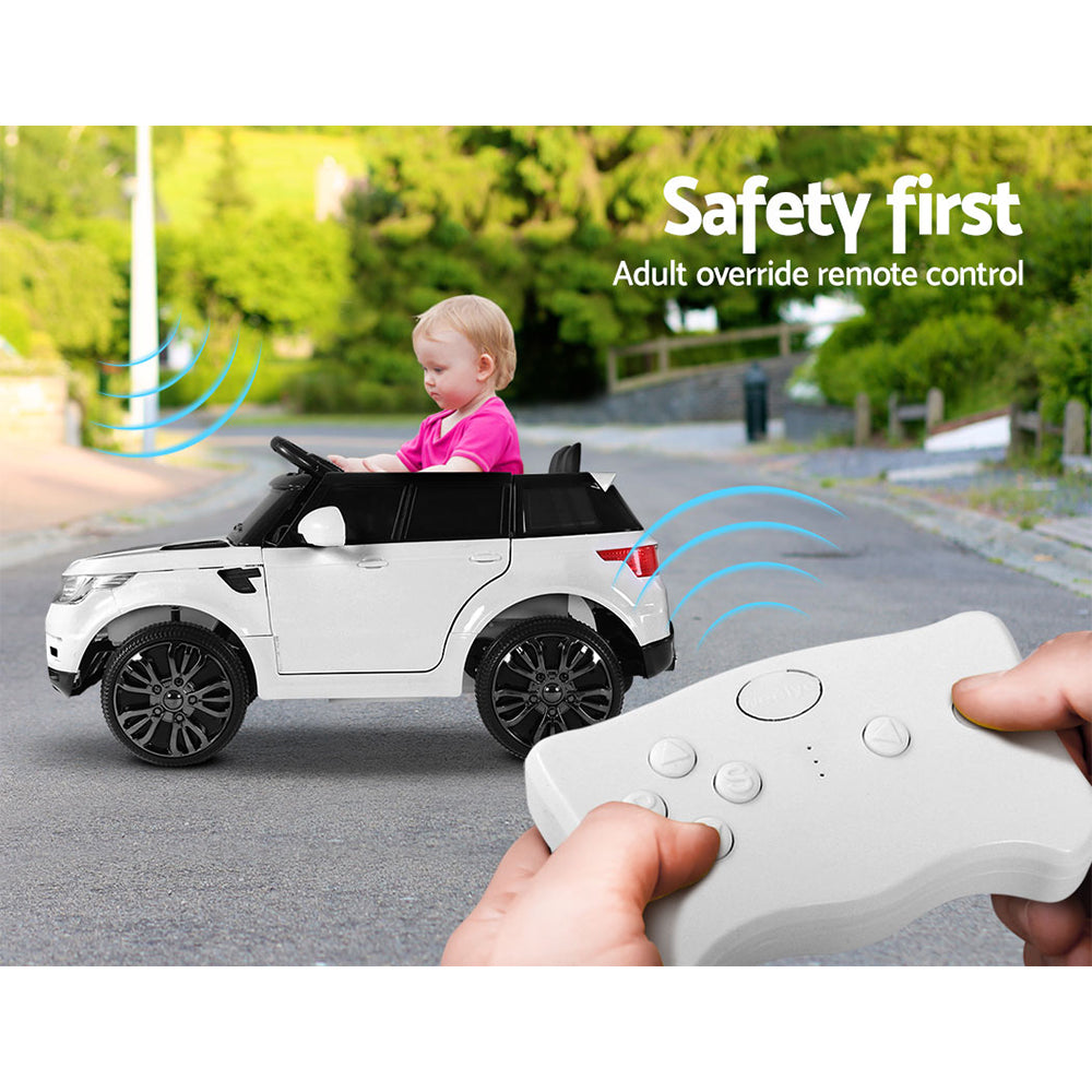 White Kids Ride On Car Electric Cars Toys Remote Control Childrens 12V Motor