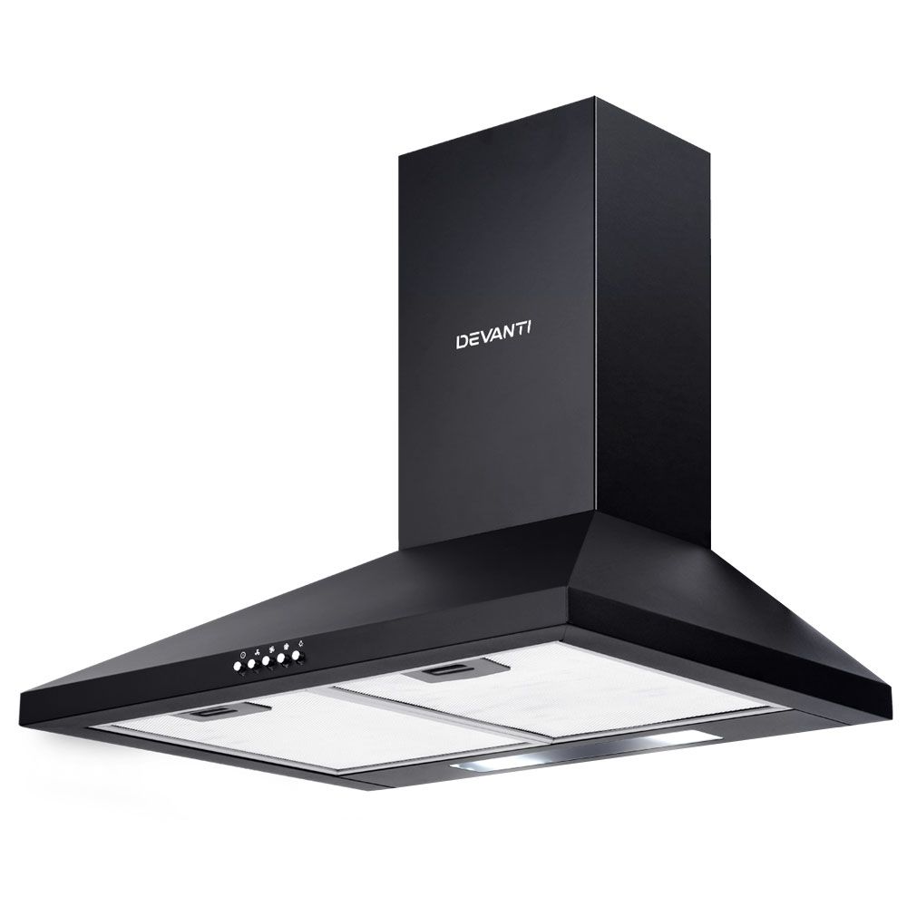 600mm Range Hood 60cm Black Wall Mounted Rangehood Canopy - Brand New