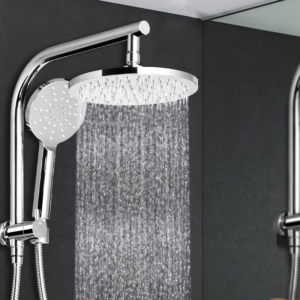 9" Round Handheld Rain Shower Head Set (Chrome)