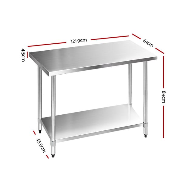1219x610mm Stainless Steel Kitchen Bench
