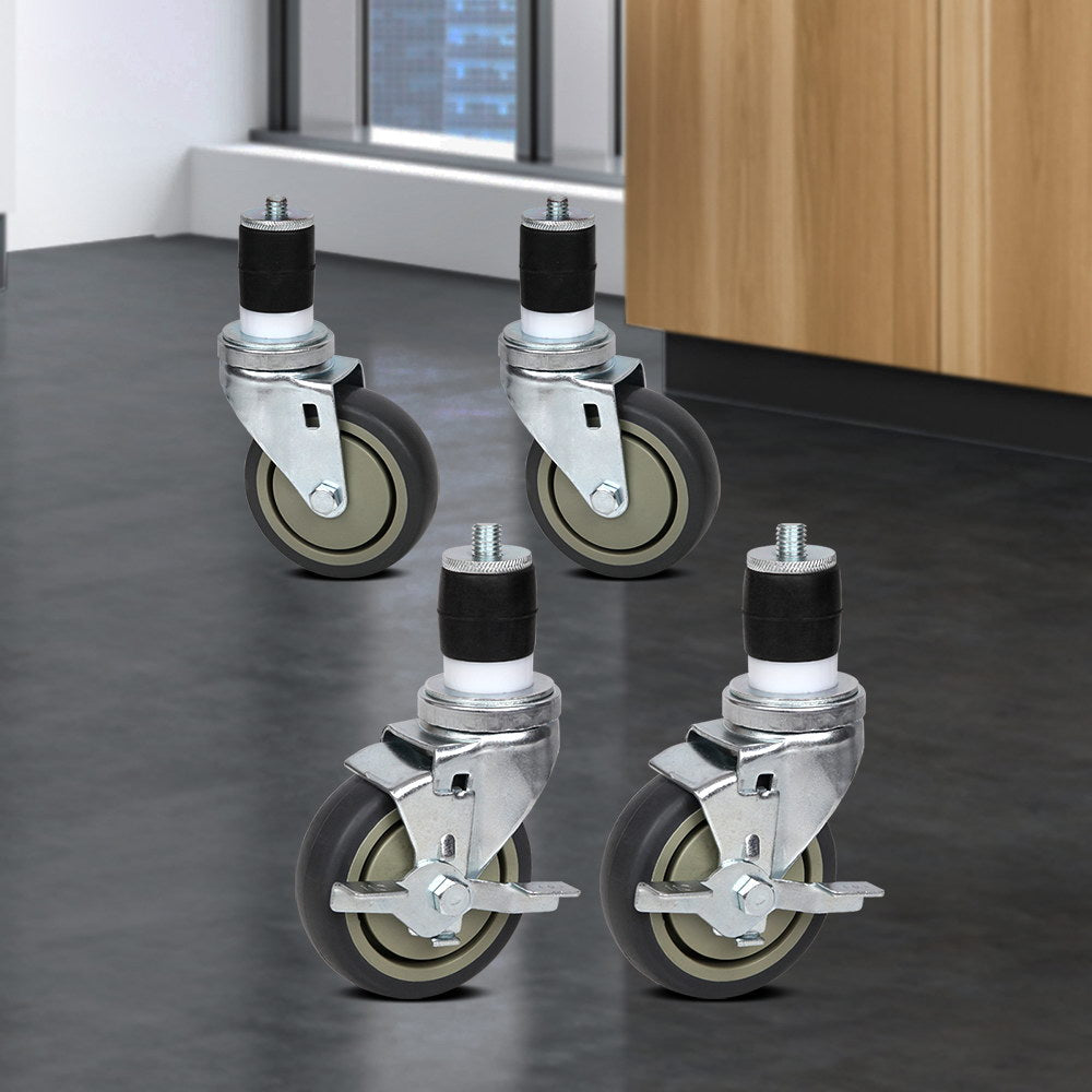 4" Swivel Castor Wheels for Kitchen Bench (Set of 4)