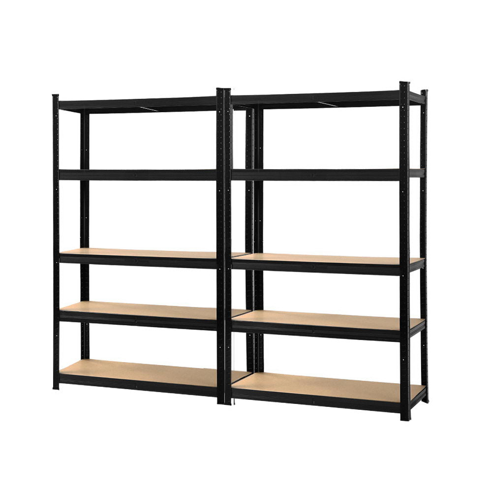 2 x 1.8M Garage Shelving Pallet Racking Storage (Black)