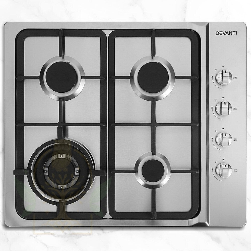 Gas Cooktop 60cm Stove Hob Silver