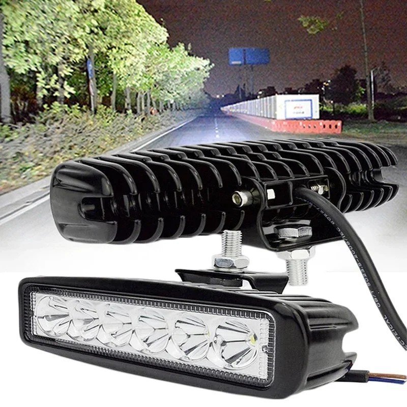 2x 6 Inch LED Work Lights Flood Light Bar 4x4 Offroad 12V 24V Pair - Brand New
