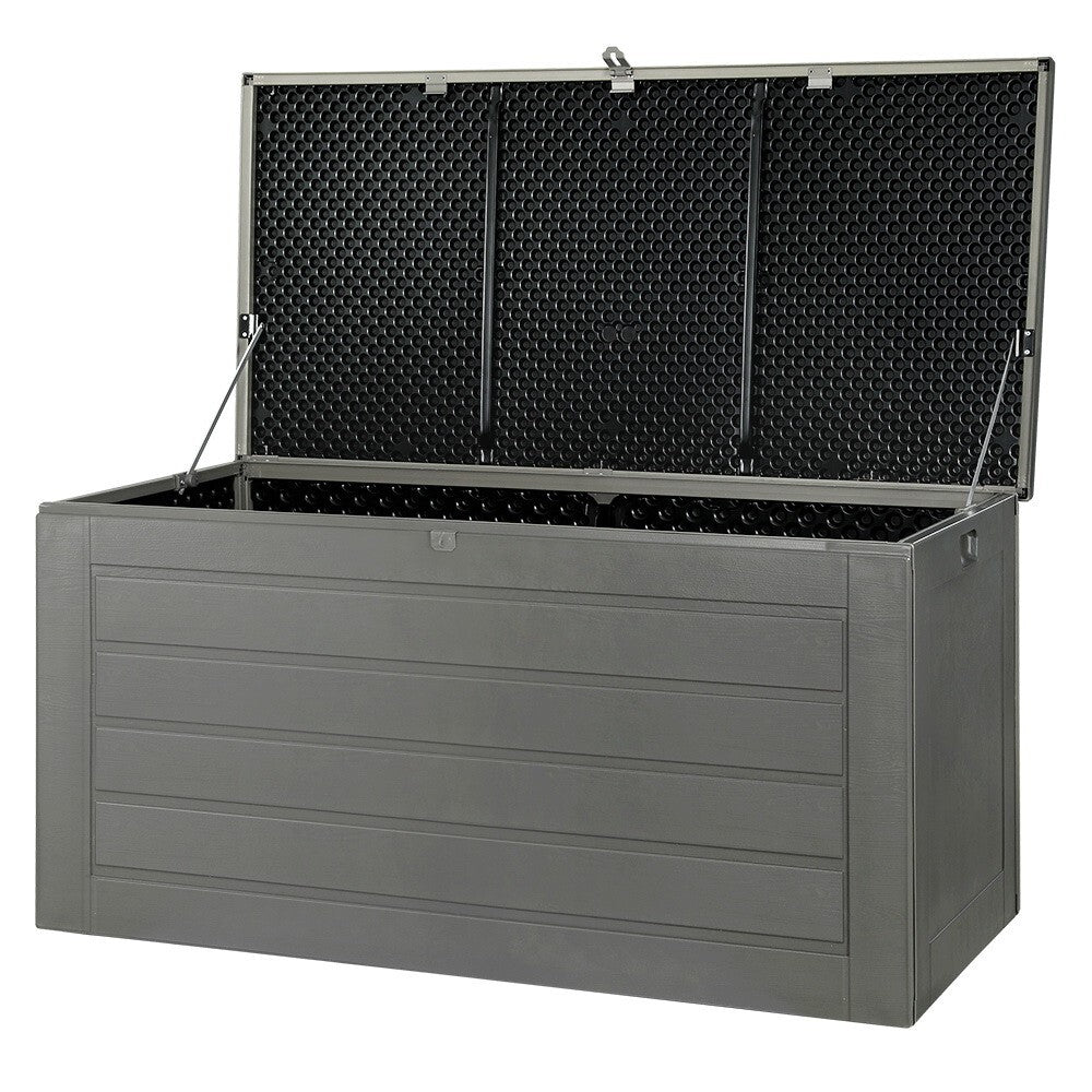 Outdoor Storage Box 680L Lockable Garden Bench Tool Shed Black - Brand New