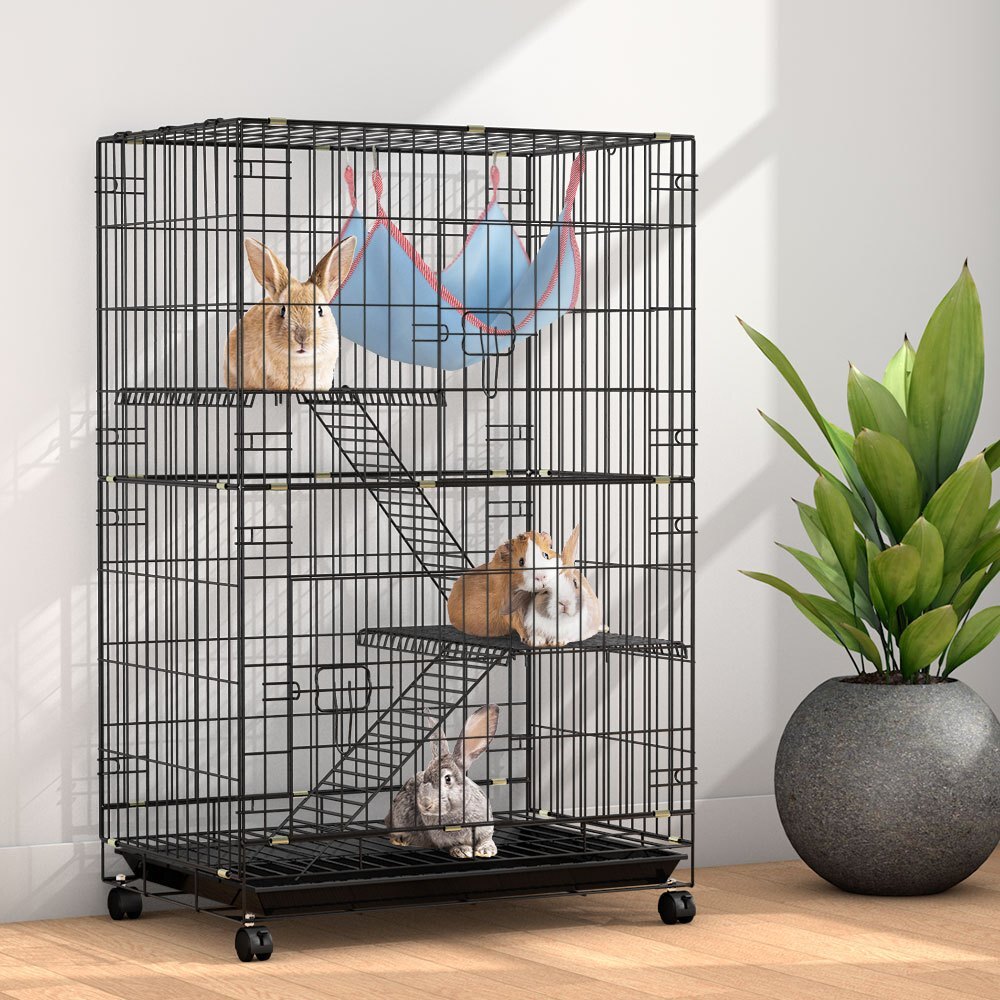 Rabbit Cage 100cm 3 Level Hutch on Wheels Guinea Pig Ferret - Brand New
