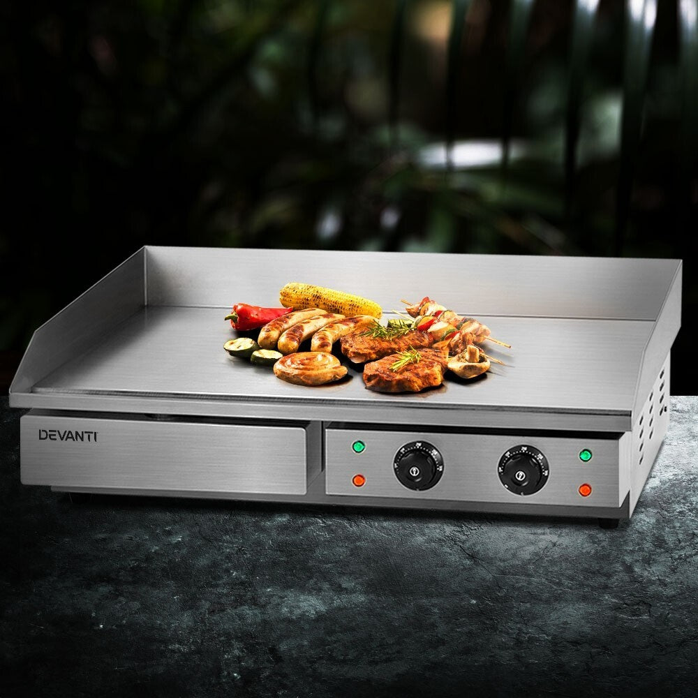 Large Commercial Hot Plate Griddle Two Zone Thermostat Burger Grill - New in Box