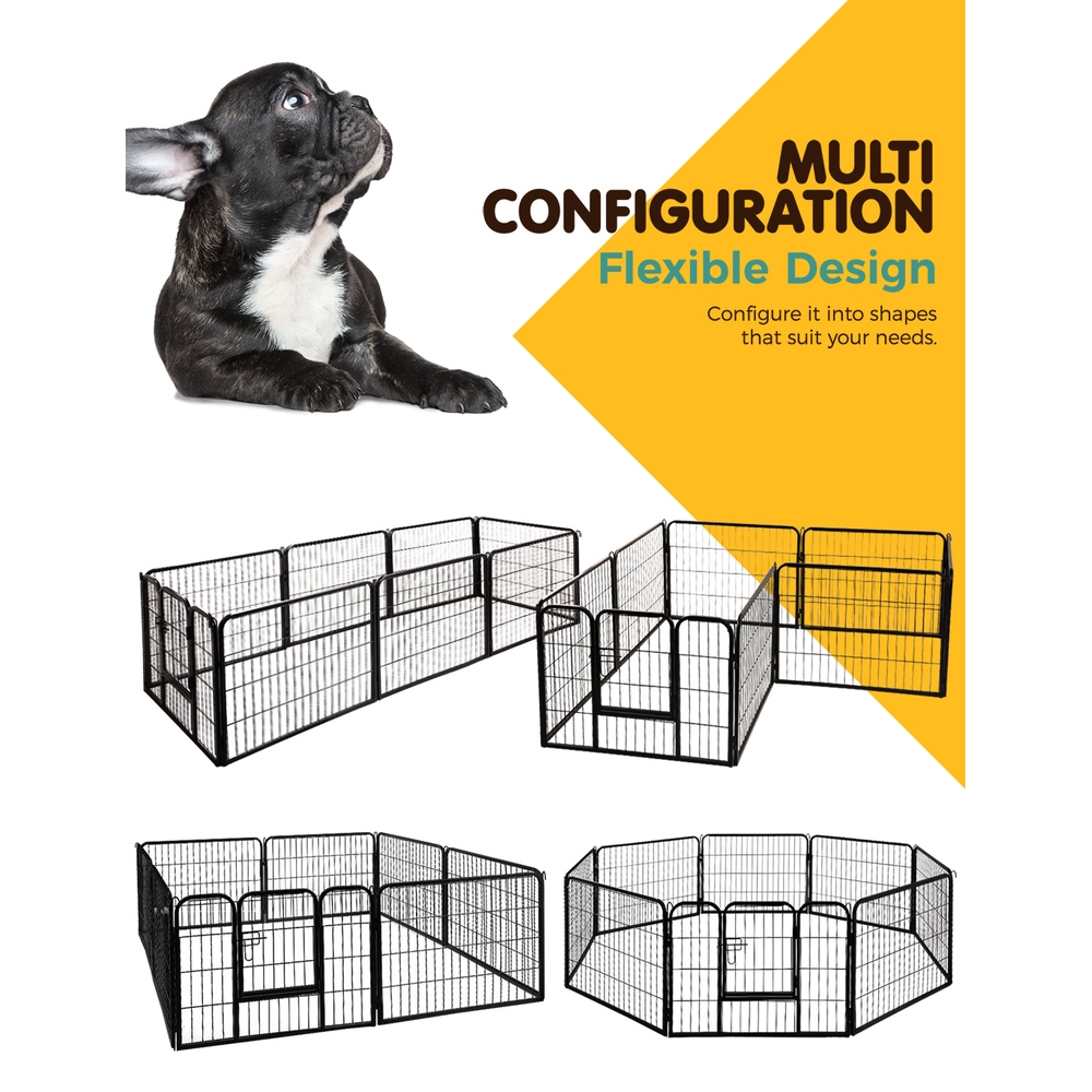 Pet 24" 60cm 8 Panel Dog Playpen Pet Exercise Cage Enclosure Fence Play Pen
