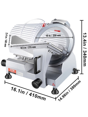 VEVOR Commercial Meat Slicer 10''/250mm Electric Deli Food Cutter Processor 300W