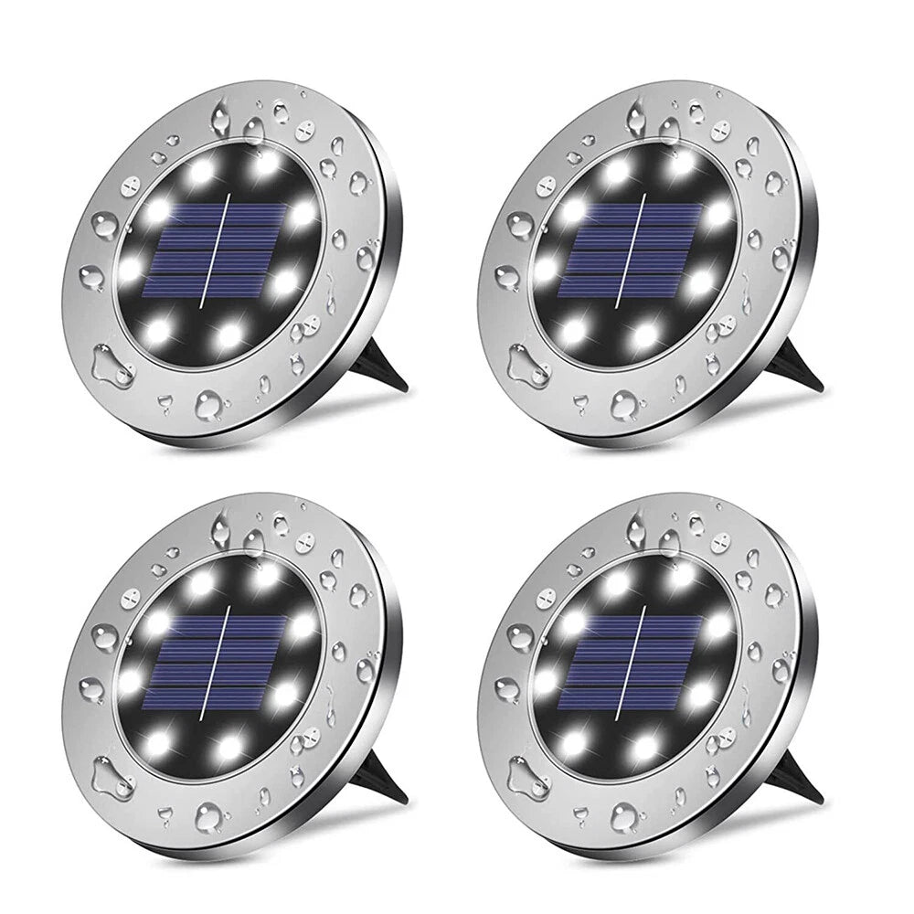 4pcs Inground Solar Garden Light 8 LED Buried Recessed Outdoor Deck Path AU