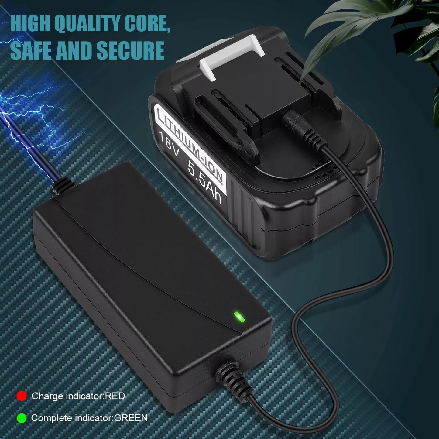 Cordless Brushless Electric Impact Wrench Tool Set 1/2'' With 2X 5.5Ah Battery