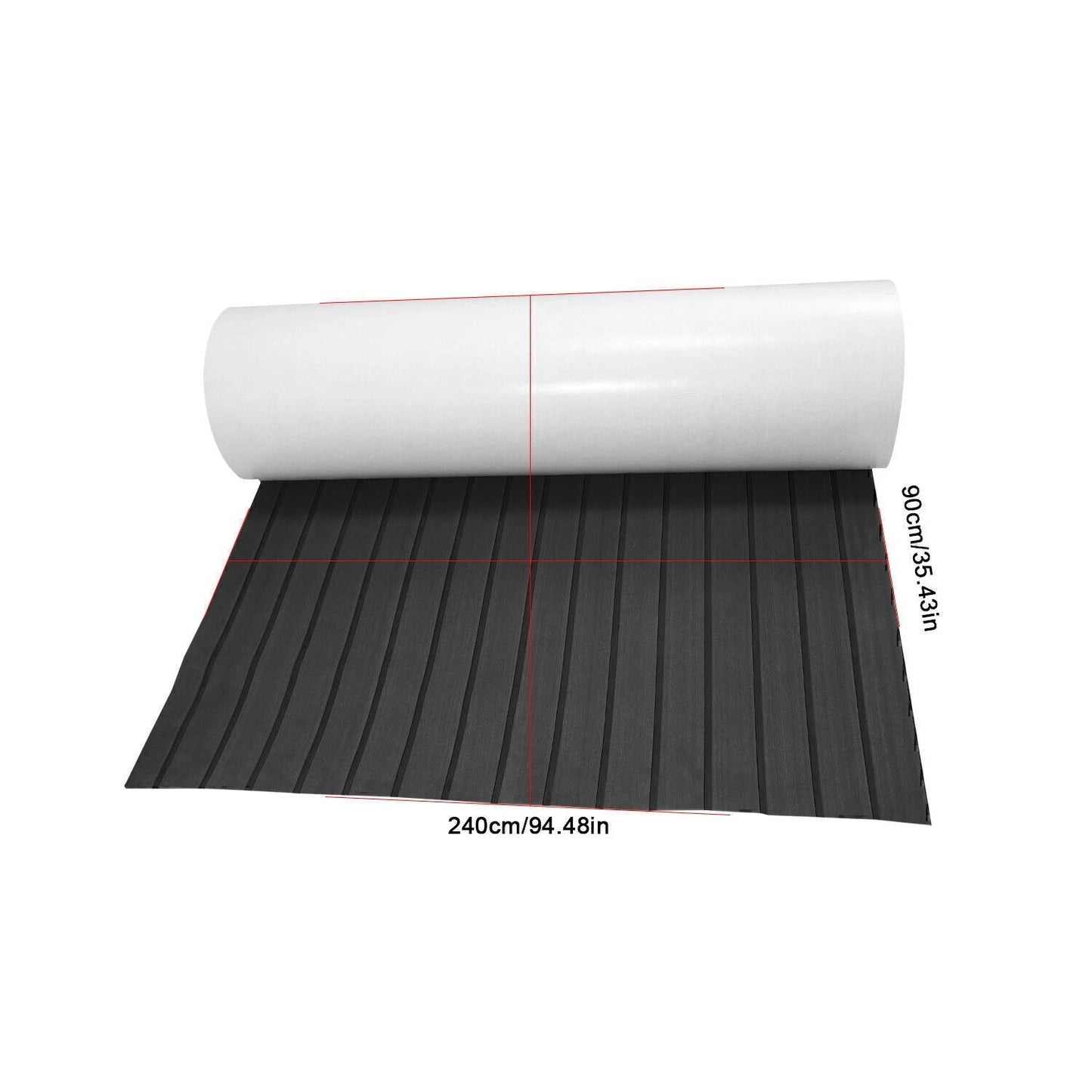 240×90cm Boat Decking EVA Foam Sheet Marine Yacht Teak Flooring Carpet Dark Grey