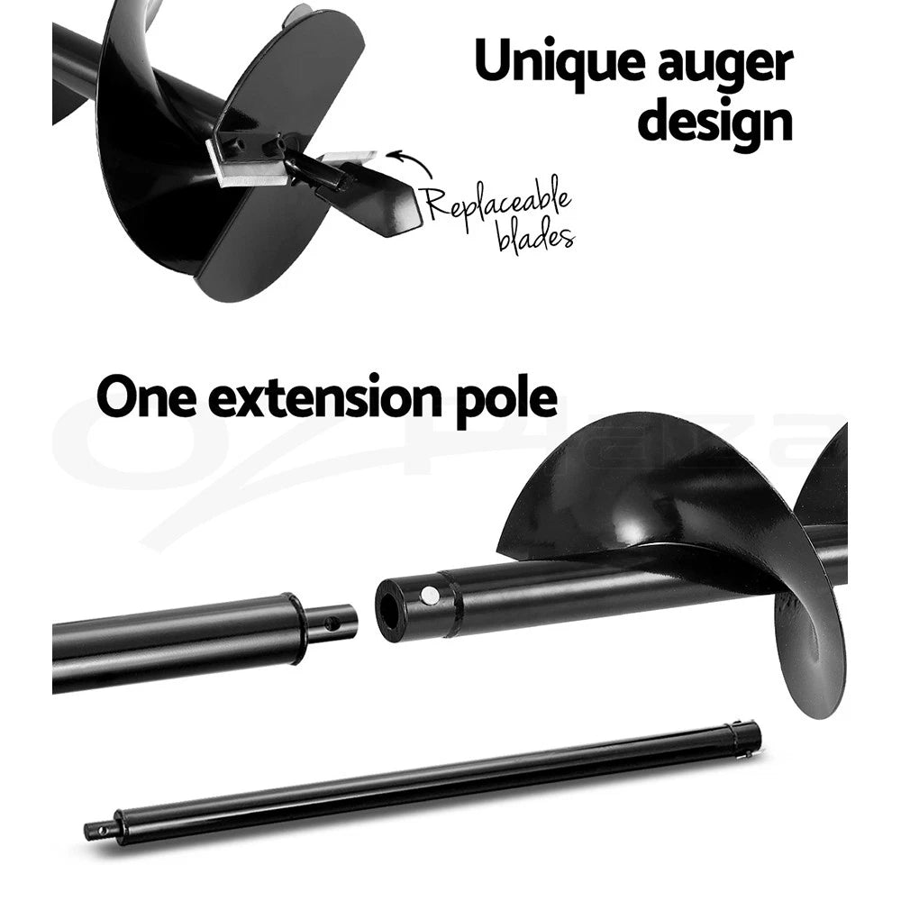 Post Hole Digger Petrol Extension Drill Fence Borer 200mm Auger Bits