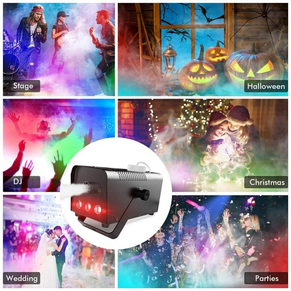 Smoke Machine RGB LED Party Club Disco DJ Effect Wireless Control-500W Fogger