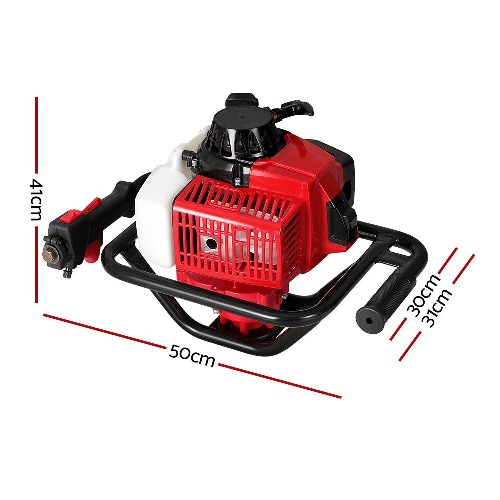 Post Hole Digger Motor Only Petrol Hand Engine Diggers Easy start Red