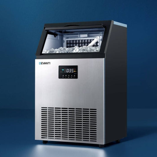Commercial Stainless Steel Ice Maker Machine - 60kg/24h Cubed Ice