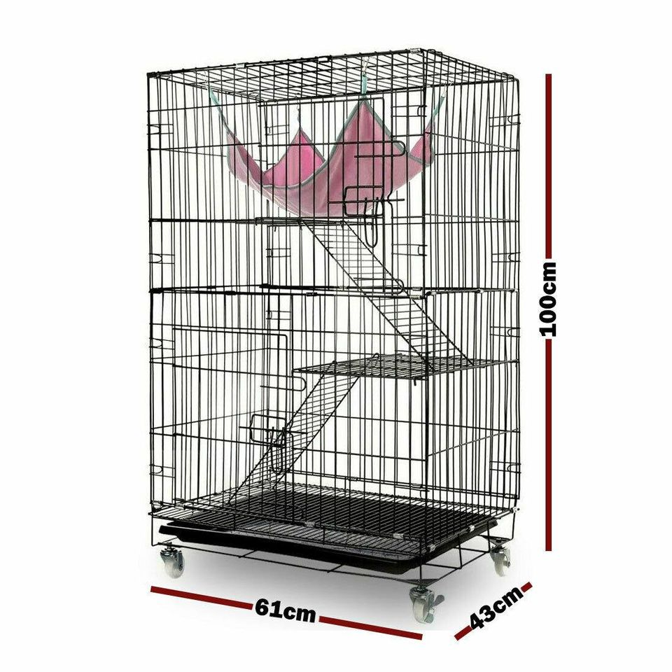 3 Level Pet Rabbit Bird Cage Ferret Parrot Aviary Cat Rat Budgie Hamster Castor