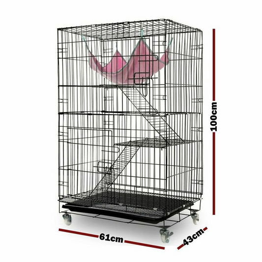 3 Level Pet Rabbit Bird Cage Ferret Parrot Aviary Cat Rat Budgie Hamster Castor