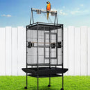 175cm Large Aviary Bird Cage with Wheeled Stand - Black Metal