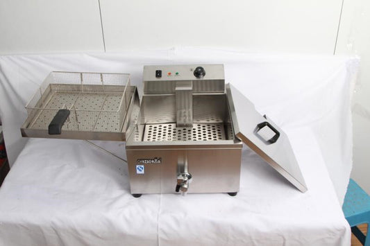 BIG 30L COMMERCIAL DEEP FRYER BIG BASKET LIFTER SCREEN +SIDE TRAY+TAPE 2 YRS WTY