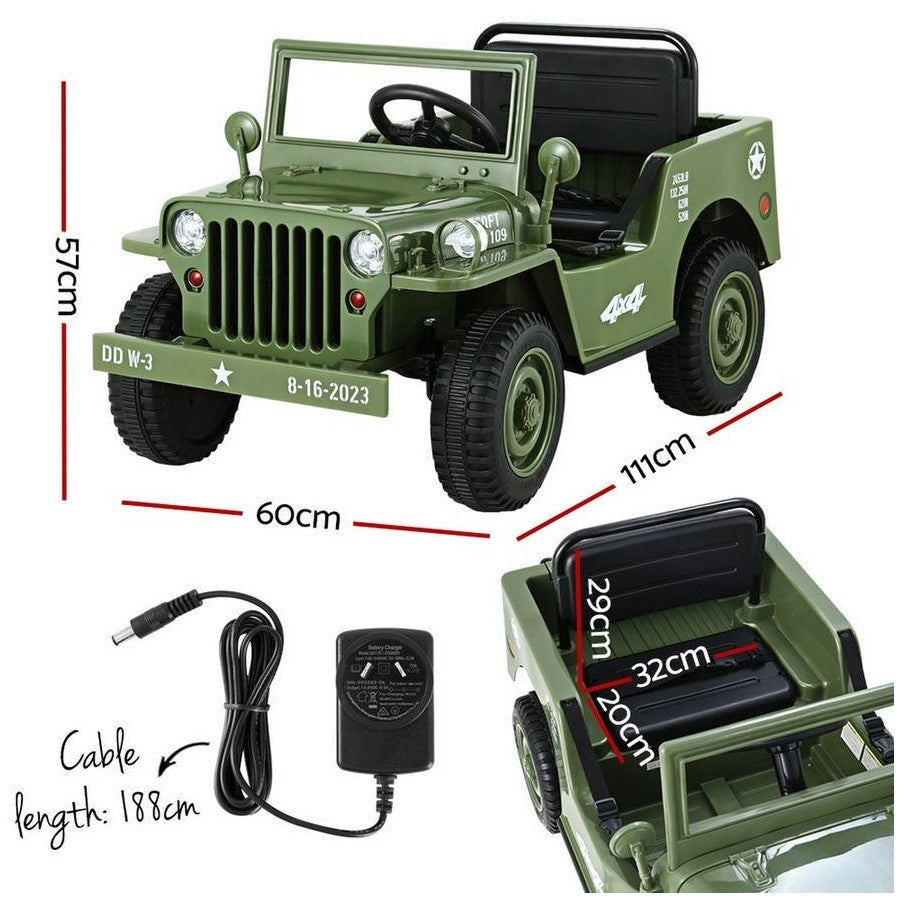 Kids Ride On Car Electric Toys Cars Headlight Music Remote Control Green