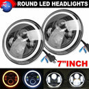 2PCS 7inch LED Headlights Projector Hi/Lo Beam DRL Light for Jeep Wrangler JK GQ