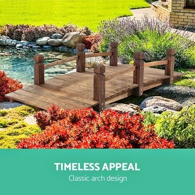 Garden Wooden Rustic Bridge Decoration Decor Outdoor Ornaments Yard