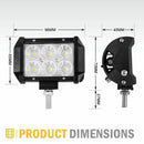 4X 4inch LED Work Lights 12V Driving Strip Flood Beam Light Bar SUV Offroad