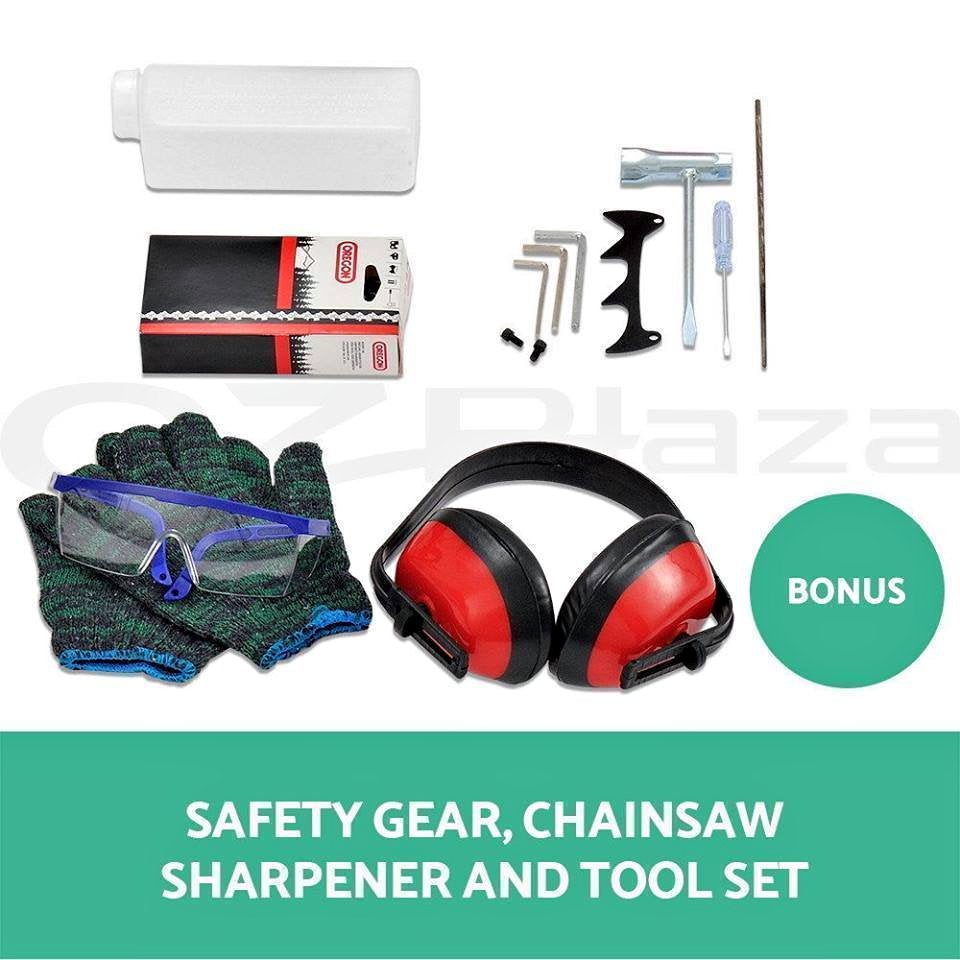 92cc Petrol Commercial Chainsaw 24" Bar E-Start Chain Saw Pruning