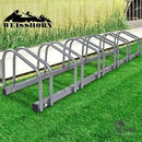 6 Bike Rack Floor Parking Storage Stand Bicycle Cycling Holder Portable Silver