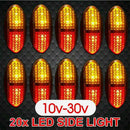20X 10v-30v Side Marker Amber Red Clearance Lights Indicators LED Trailer Truck