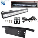 20“ 248000LM LED Light Bar & 23 Inch Black Number Plate Frame & Wiring Kit AU